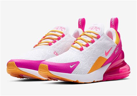 Nike Air Max 270 womens trainers in white and gold